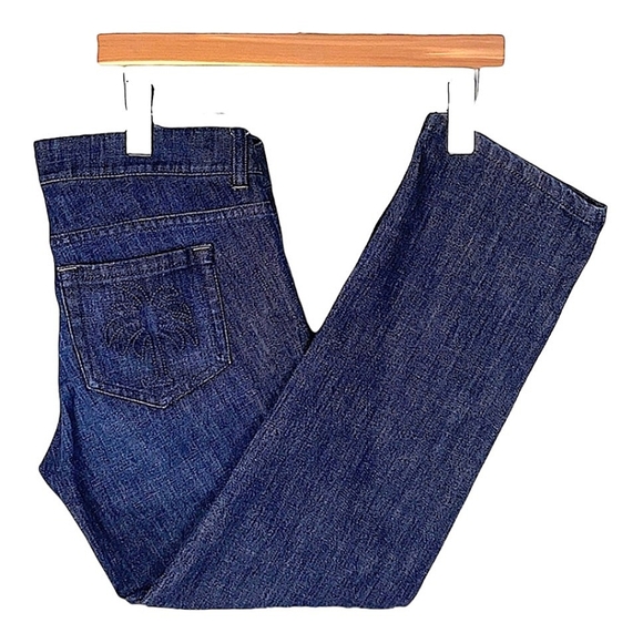 Lilly Pulitzer Denim - Lilly Pulitzer Womens Palm Beach Fit Crop Jeans Size 6 Dark Wash Fading Beach